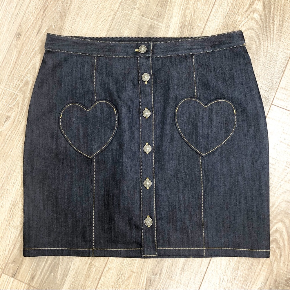cinq a sept Vivien Heart Pocket Denim Skirt